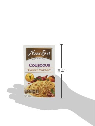 Near East Mediterranean curry couscous package featuring toasted pine nut flavor for easy meal preparation.