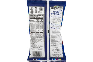 Deep River Sour Cream and Onion Kettle Chips bag showing nutritional facts and packaging details