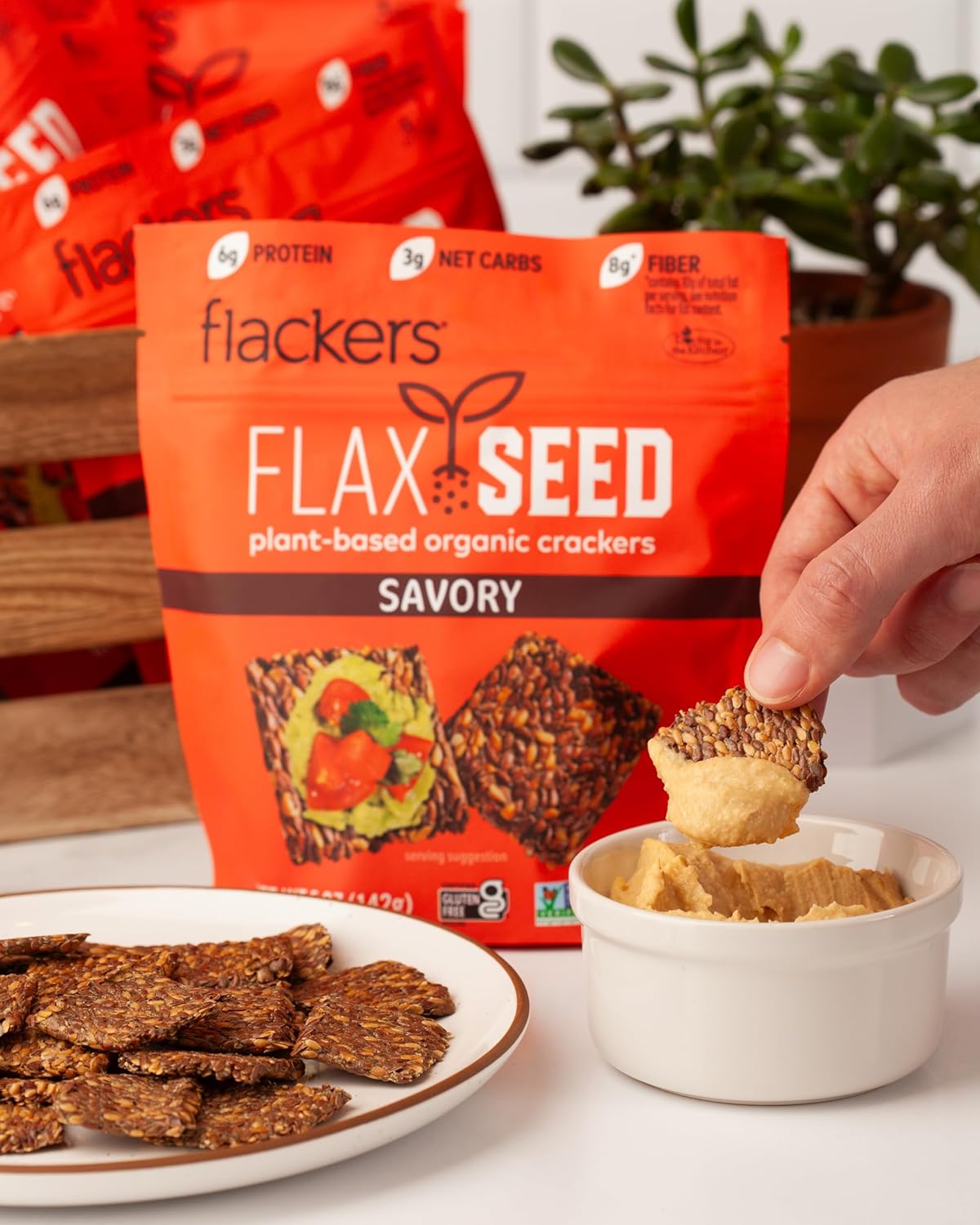 Flackers Organic Savory Flaxseed Crackers