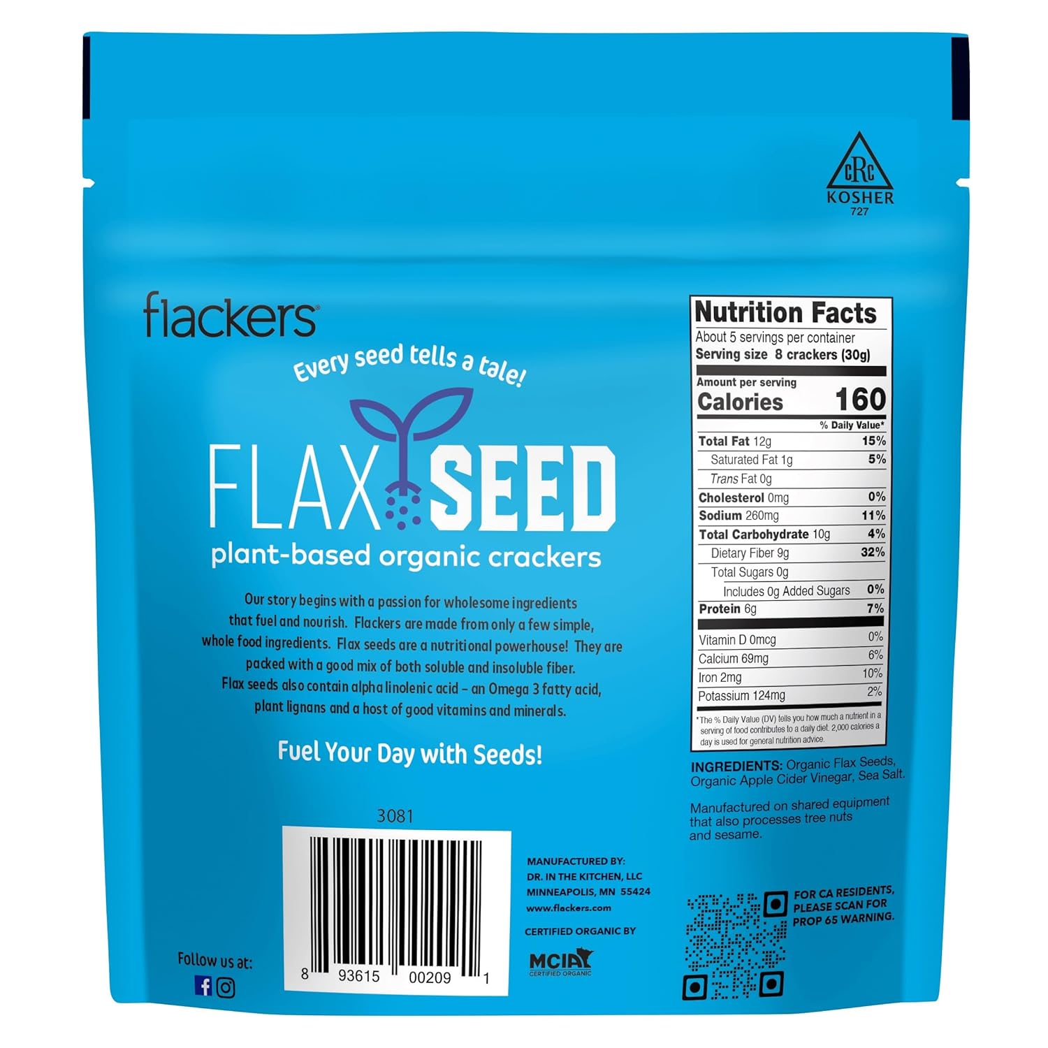 Flackers Organic Sea Salt Flaxseed 